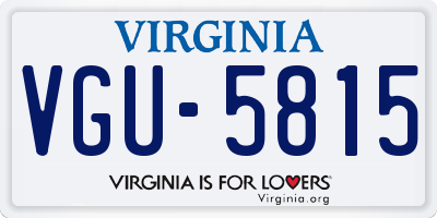 VA license plate VGU5815