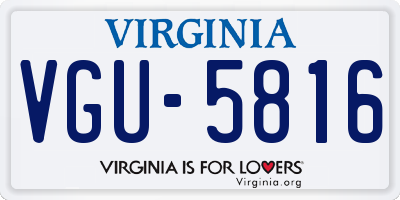 VA license plate VGU5816