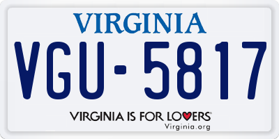 VA license plate VGU5817