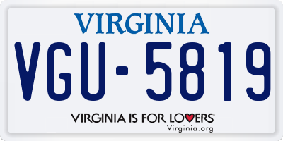 VA license plate VGU5819
