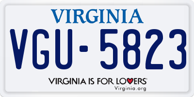 VA license plate VGU5823