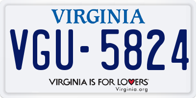 VA license plate VGU5824
