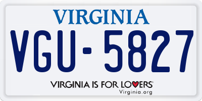 VA license plate VGU5827