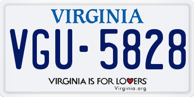 VA license plate VGU5828