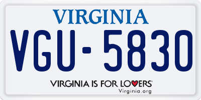 VA license plate VGU5830
