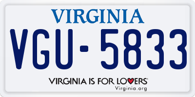 VA license plate VGU5833