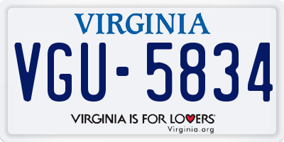 VA license plate VGU5834