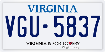 VA license plate VGU5837