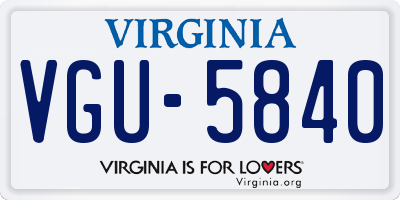 VA license plate VGU5840