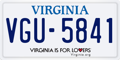 VA license plate VGU5841