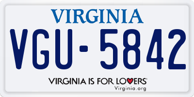 VA license plate VGU5842