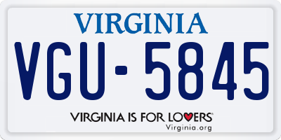 VA license plate VGU5845