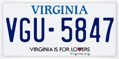 VA license plate VGU5847