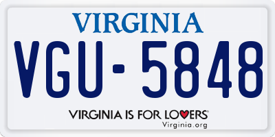 VA license plate VGU5848