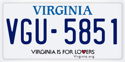 VA license plate VGU5851