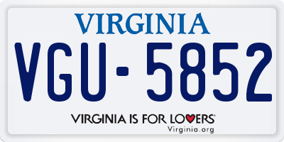VA license plate VGU5852