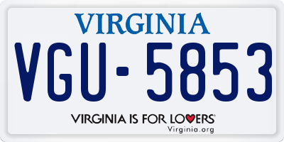 VA license plate VGU5853