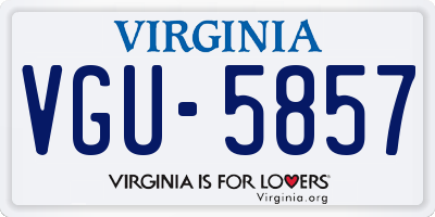 VA license plate VGU5857