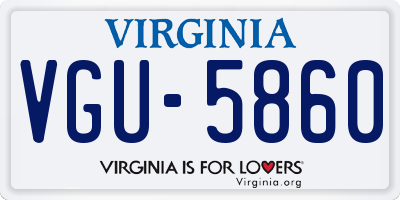 VA license plate VGU5860