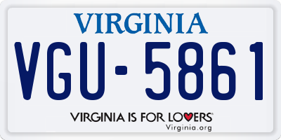 VA license plate VGU5861