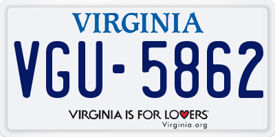 VA license plate VGU5862