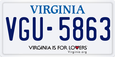 VA license plate VGU5863