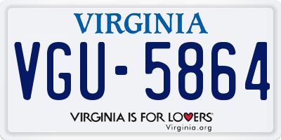 VA license plate VGU5864