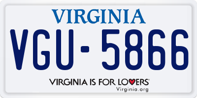 VA license plate VGU5866