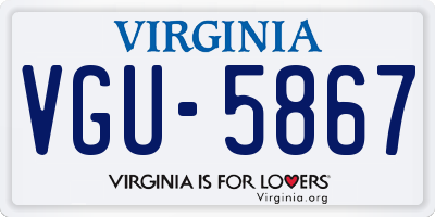 VA license plate VGU5867