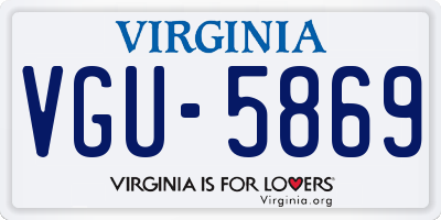 VA license plate VGU5869