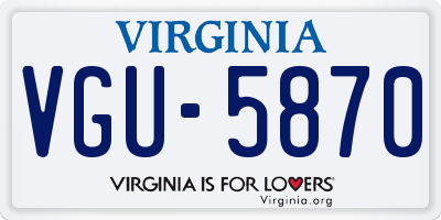 VA license plate VGU5870