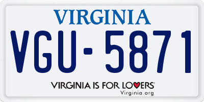 VA license plate VGU5871
