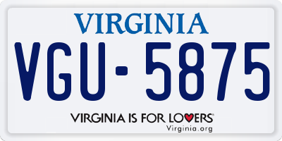 VA license plate VGU5875