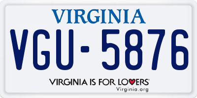 VA license plate VGU5876