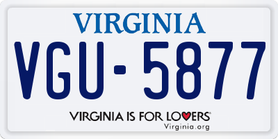 VA license plate VGU5877
