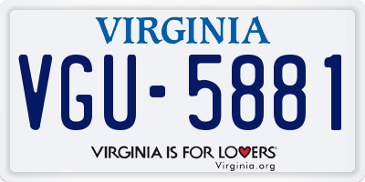 VA license plate VGU5881