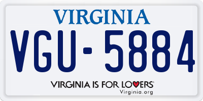 VA license plate VGU5884