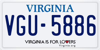 VA license plate VGU5886