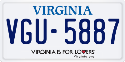 VA license plate VGU5887
