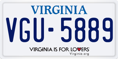 VA license plate VGU5889