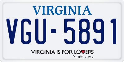 VA license plate VGU5891