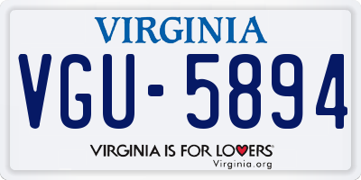 VA license plate VGU5894