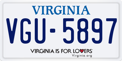 VA license plate VGU5897