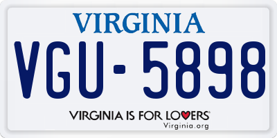 VA license plate VGU5898