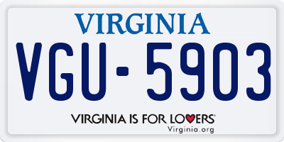 VA license plate VGU5903