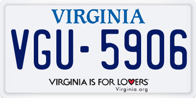 VA license plate VGU5906