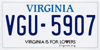 VA license plate VGU5907