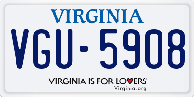 VA license plate VGU5908