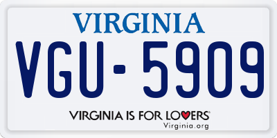 VA license plate VGU5909