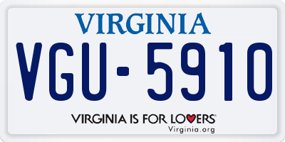 VA license plate VGU5910